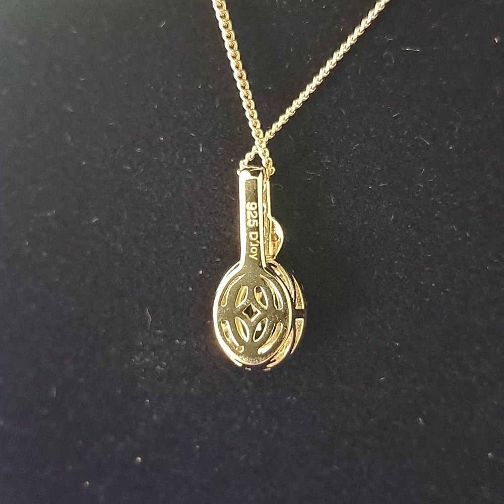 Chrome Diopside & White Zircon Pendant 18" Chain Necklace. - Picture 6 of 6